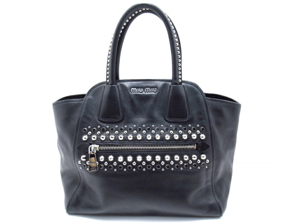 Miu Miu shoulder bag black studded leather